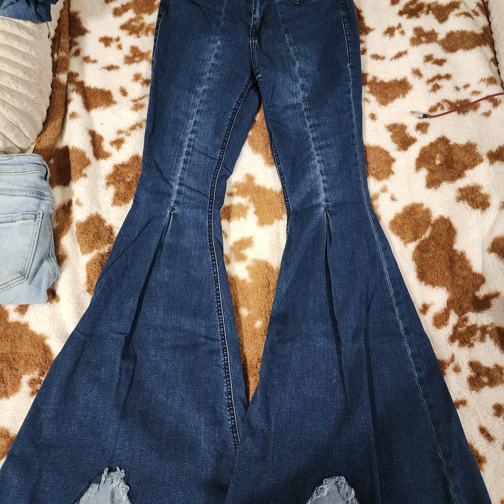 Rock & Roll Cowgirl Dark Blue Flare Jeans